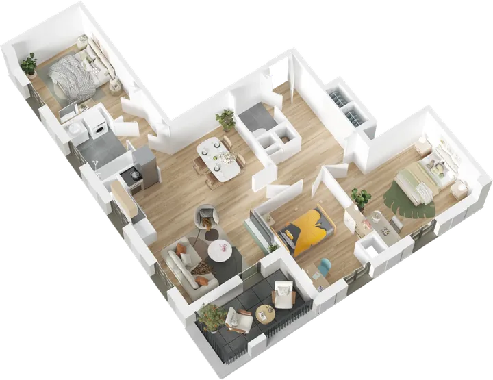 Plan 3D du lot B114