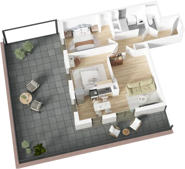 Plan 3D du lot B84