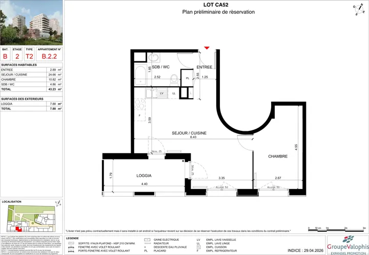 Plan 3D du lot B22