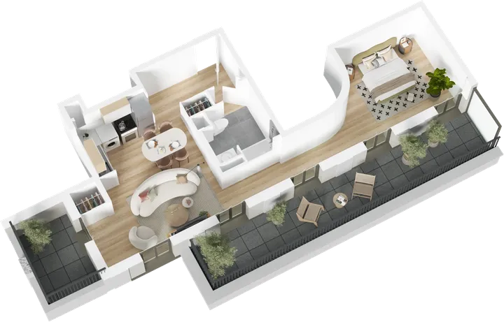 Plan 3D du lot B113